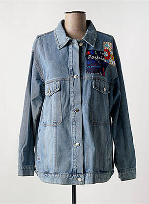 Veste casual coupe droite bleu AÏKHA femme