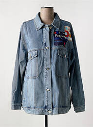Veste casual coupe droite bleu AÏKHA femme