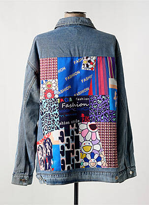 Veste casual coupe droite bleu AÏKHA femme