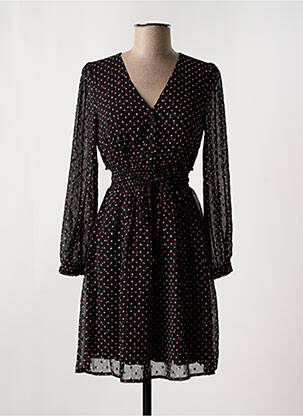 Robe courte manches longues manches longues noir MAJOLICA femme