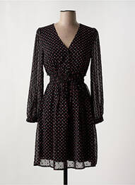 Robe courte manches longues manches longues noir MAJOLICA femme