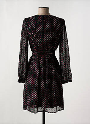 Robe courte manches longues manches longues noir MAJOLICA femme