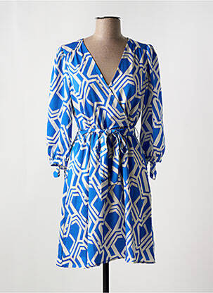 Robe courte manches longues manches longues bleu MORGAN femme