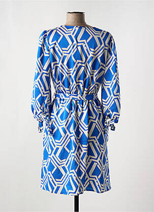 Robe courte manches longues manches longues bleu MORGAN femme