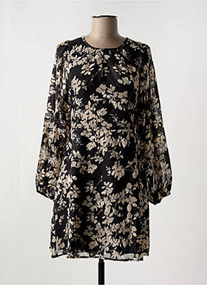Robe courte manches longues manches longues noir ELLI WHITE femme
