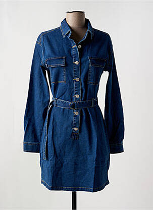 Robe courte manches longues manches longues bleu SOFTY femme