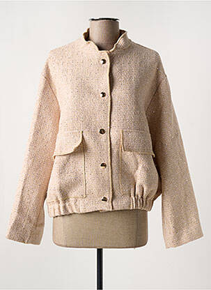 Blouson effet matière satinée rose GOLDEN LIVE femme