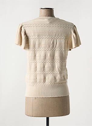 Gilet manches courtes resserrée sur le bas beige MORGAN femme