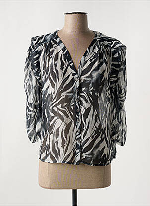 Chemisier coupe cintrée manches 3/4 gris MORGAN femme