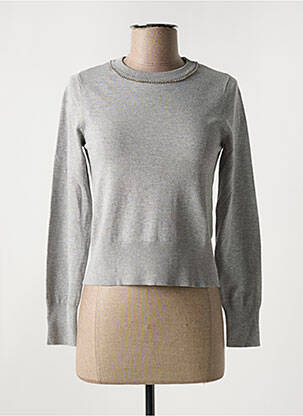 Pull tissage chiné manches longues gris TIFFOSI femme