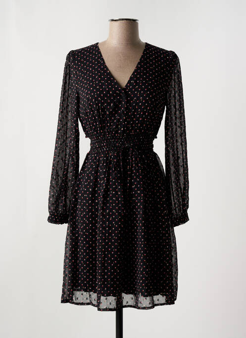 Robe courte manches longues manches longues noir MAJOLICA femme
