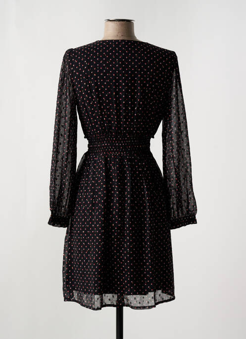 Robe courte manches longues manches longues noir MAJOLICA femme