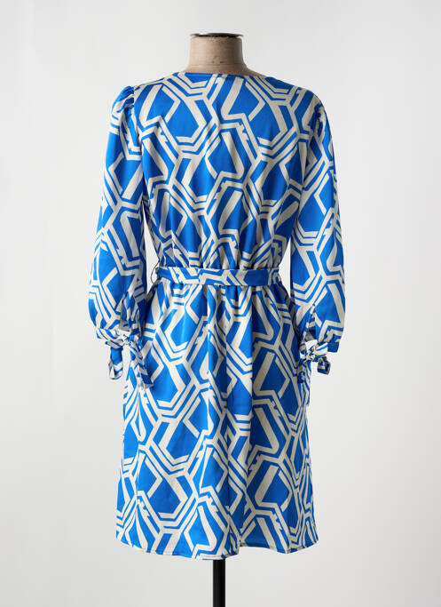 Robe courte manches longues manches longues bleu MORGAN femme
