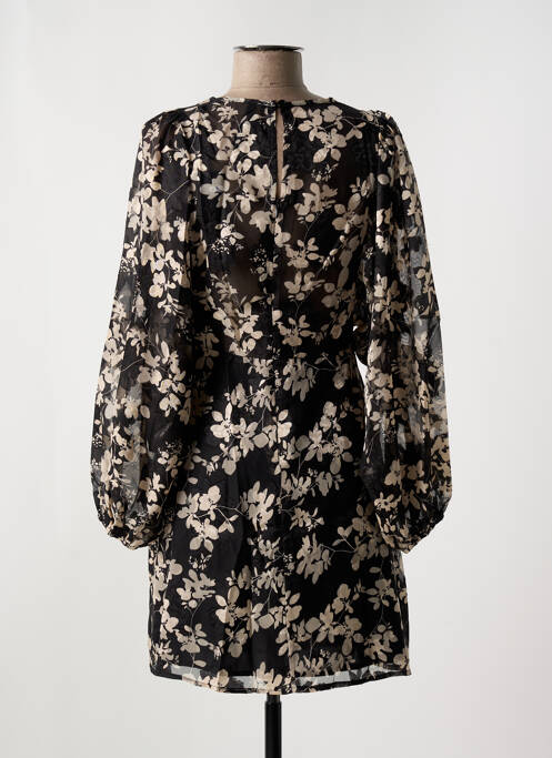 Robe courte manches longues manches longues noir ELLI WHITE femme