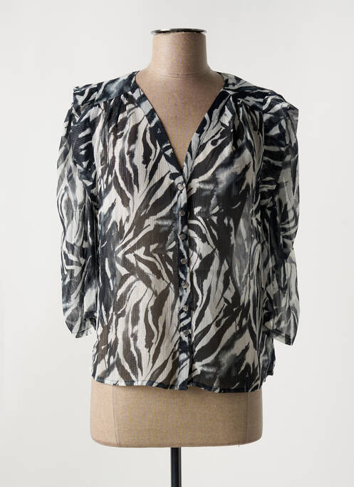 Chemisier coupe cintrée manches 3/4 gris MORGAN femme