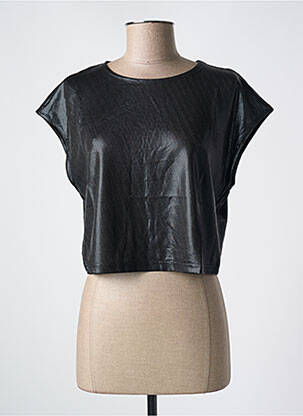 Top manches courtes manches courtes noir GOLDEN LIVE femme