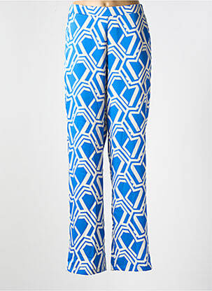 Pantalon droit taille élastique bleu MORGAN femme