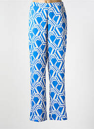 Pantalon droit taille élastique bleu MORGAN femme
