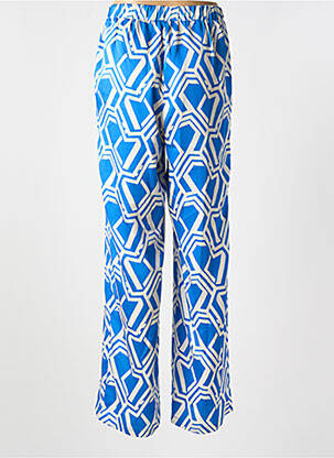 Pantalon droit taille élastique bleu MORGAN femme