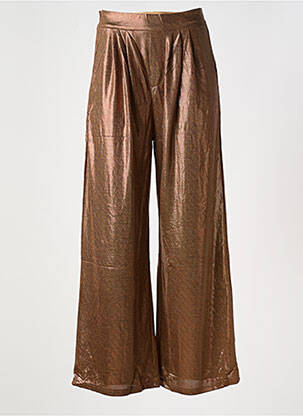 Pantalon flare coupe évasée marron GOLDEN LIVE femme