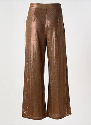 Pantalon flare coupe évasée marron GOLDEN LIVE femme