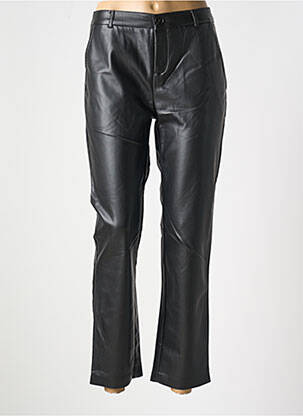 Pantalon droit fermeture zippée sous rabat boutonné noir MOLLY BRACKEN femme