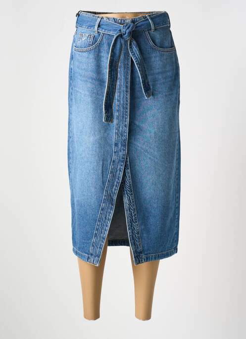 Jupe mi-longue coupe droite bleu KAPORAL femme