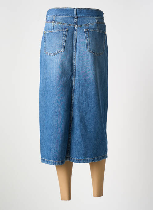 Jupe mi-longue coupe droite bleu KAPORAL femme