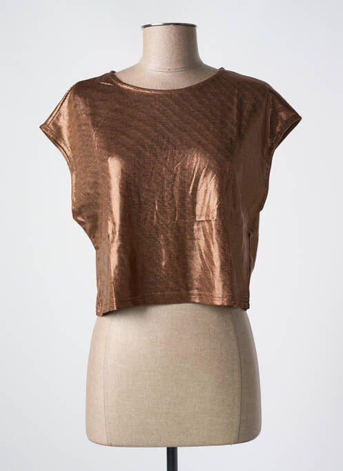 Top marron GOLDEN LIVE pour femme
