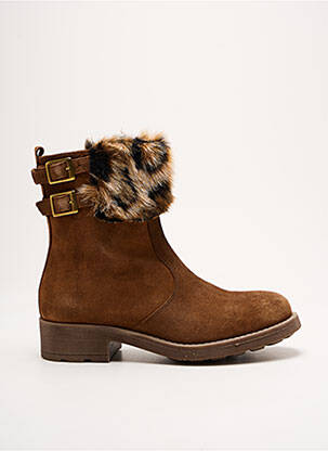 Bottines/boots nubuck talon de 4 à 6cm marron REQINS femme