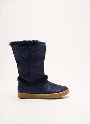 Bottes nubuck bout rond bleu SHOO POM fille