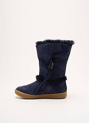 Bottes nubuck bout rond bleu SHOO POM fille