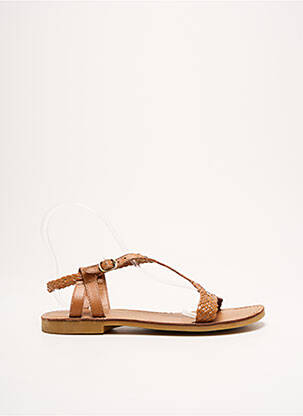 Sandales/nu pieds tissage satiné chiquet marron SHWIK fille