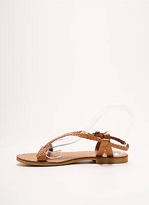 Sandales/nu pieds tissage satiné chiquet marron SHWIK fille