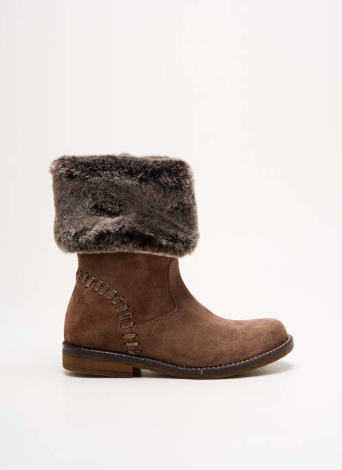 Bottines/boots nubuck chiquet marron REQINS fille