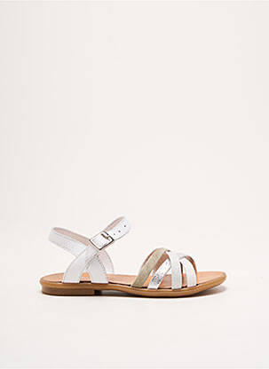 Sandales/nu pieds tissage satiné chiquet blanc REQINS fille