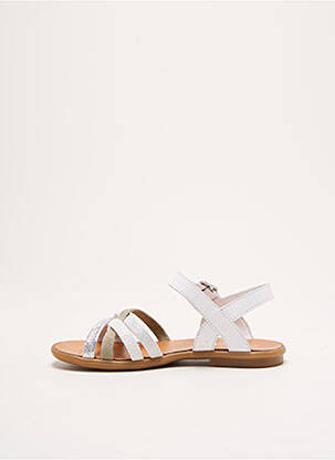 Sandales/nu pieds tissage satiné chiquet blanc REQINS fille
