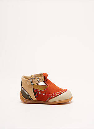 Sandales/nu pieds nubuck bout rond orange ASTER garçon