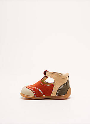 Sandales/nu pieds nubuck bout rond orange ASTER garçon