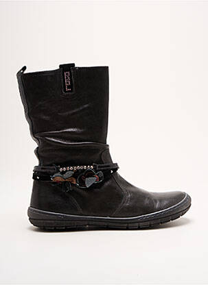 Bottes tissage satiné bout rond noir ROMAGNOLI fille