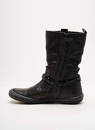 Bottes tissage satiné bout rond noir ROMAGNOLI fille