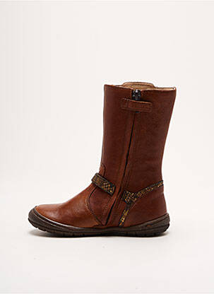 Bottes tissage satiné bout rond marron ROMAGNOLI fille