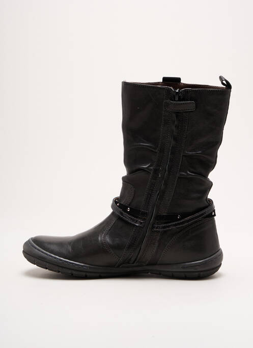 Bottes tissage satiné bout rond noir ROMAGNOLI fille