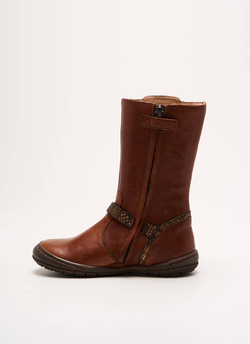 Bottes tissage satiné bout rond marron ROMAGNOLI fille