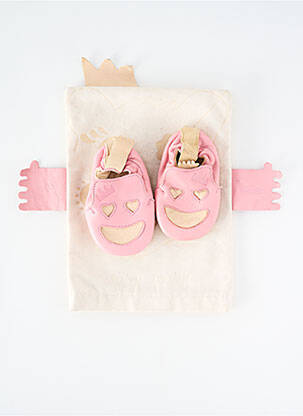 Chaussons/pantoufles matière lisse bout rond rose EASY PEASY fille
