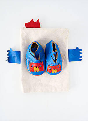 Chaussons/pantoufles matière lisse bout rond bleu EASY PEASY garçon