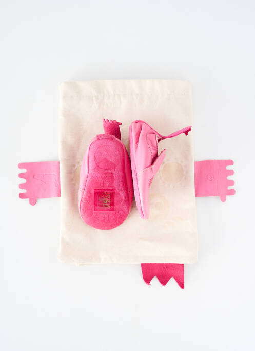 Chaussons/pantoufles matière lisse bout rond rose EASY PEASY fille