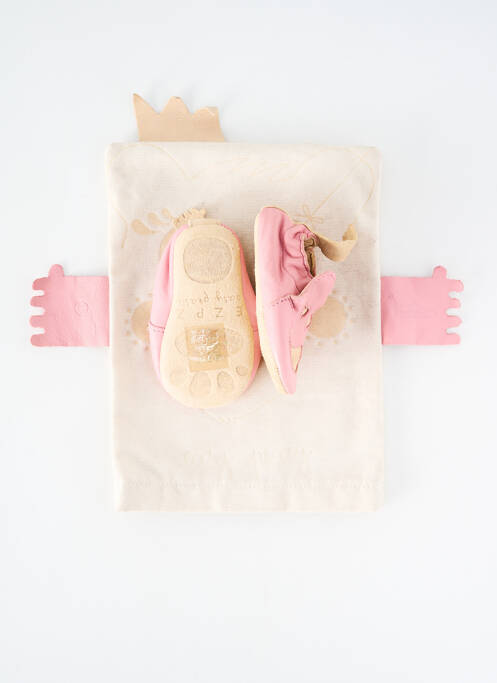 Chaussons/pantoufles matière lisse bout rond rose EASY PEASY fille