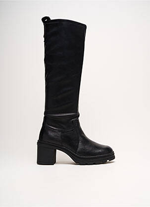 Bottes tissage satiné talon de 7 à 9cm noir CAPRICE femme