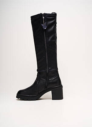 Bottes tissage satiné talon de 7 à 9cm noir CAPRICE femme